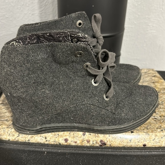 Blowfish Shoes - Blowfish Gray Wedge Booties